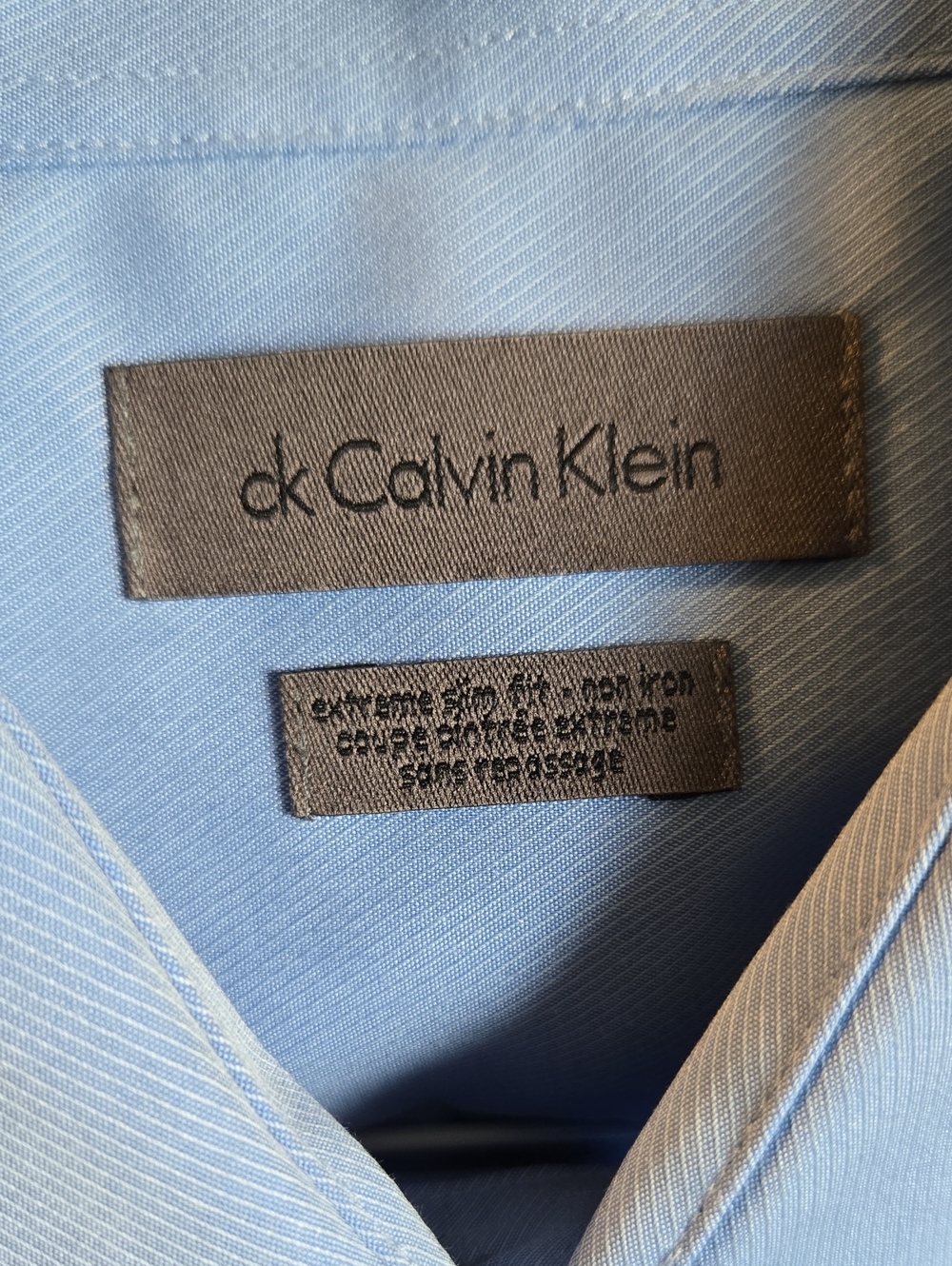 Calvin Klein Light Blue Men's 100% Cotton Dress Shirt 15  32/33 - Picture 2 of 10